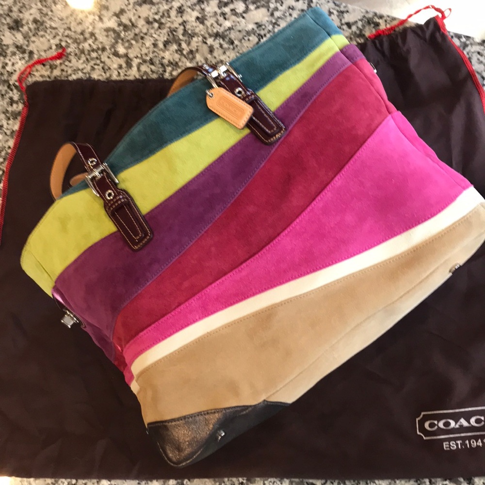 Coach limited edition suede wave tote